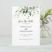 Elegant groen Bewaar de Datumuitnodiging Kaart (Staand voorkant)
