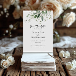 Elegant groen Bewaar de Datumuitnodiging Kaart