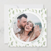 Elegant groen Bewaar de uitnodiging voor de datumf (Achterkant)