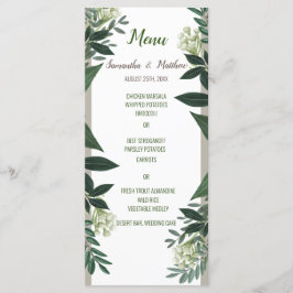 Elegant groen bewerkbaar bruiloft diner menu