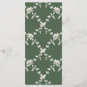 Elegant groen bewerkbaar bruiloft diner menu (Achterkant)