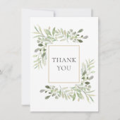 Elegant groen blad bedankkaart (Voorkant)