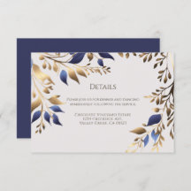 Elegant groen blad blauw goud bruiloft