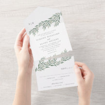 Elegant groen blad bruiloft