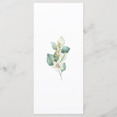 Elegant groen blad bruiloft diner menu (Achterkant)