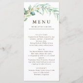 Elegant groen blad bruiloft diner menu (Voorkant)