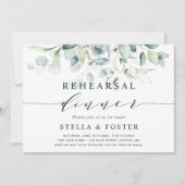 Elegant groen blad bruiloft repetitie diner kaart (Voorkant)