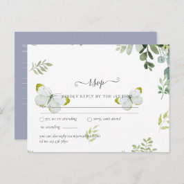 Elegant groen blad bruiloft RSVP Briefkaart
