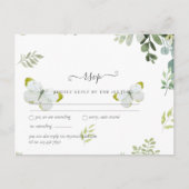 Elegant groen blad bruiloft RSVP Briefkaart (Voorkant)