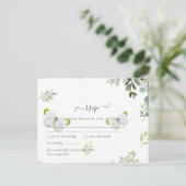 Elegant groen blad bruiloft RSVP Briefkaart (Staand voorkant)