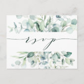 Elegant groen blad bruiloft RSVP Briefkaart (Voorkant)