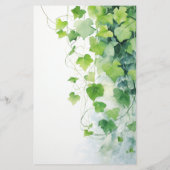 Elegant Groen Blad Bruiloftsmenu (Achterkant)