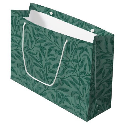 Elegant groen  blad design groot cadeauzakje (Voorkant Gekanteld)