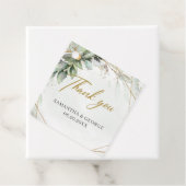 Elegant groen blad faux goud geometrisch bedankjes labels (In situ)