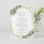 Elegant groen blad faux goud geometrisch menu (Staand voorkant)