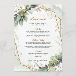 Elegant groen blad faux goud geometrisch menu