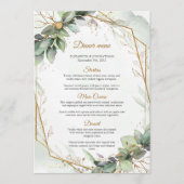 Elegant groen blad faux goud geometrisch menu (Voorkant)