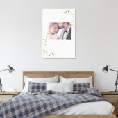 Elegant groen blad foto bruiloft welkom canvas afdruk (Insitu (Slaapkamer))