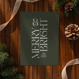 Elegant groen blad moderne minimale typografie feestdagenkaart