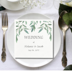 Elegant groen blad vierkant servet