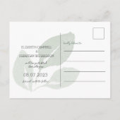 Elegant Groen Bladerdak Waterverf Save the Date Aankondigingskaart (Achterkant)