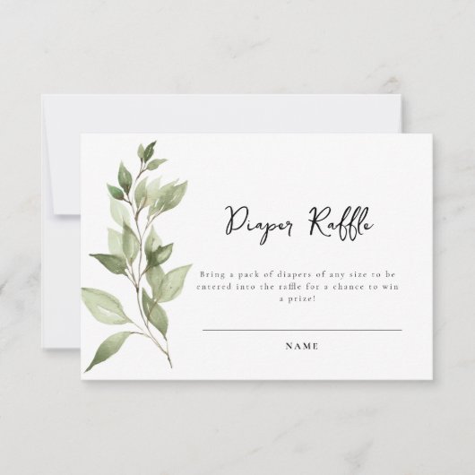 Elegant groen bladeren luier rafel Kaart (Voorkant)