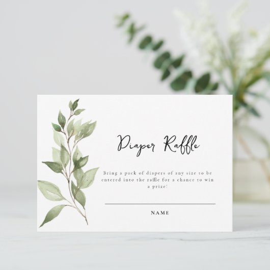 Elegant groen bladeren luier rafel Kaart (Staand voorkant)