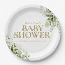 Elegant groen bladgoud baby shower