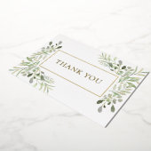 Elegant groen bladgoud folie bedankkaart folie uitnodiging (Gedraaid)