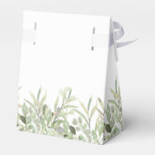 Elegant groen bladmonogram bruiloft bedankdoosjes (Achterkant)