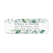 Elegant groen bladwerk retouradres etiket (Voorkant)
