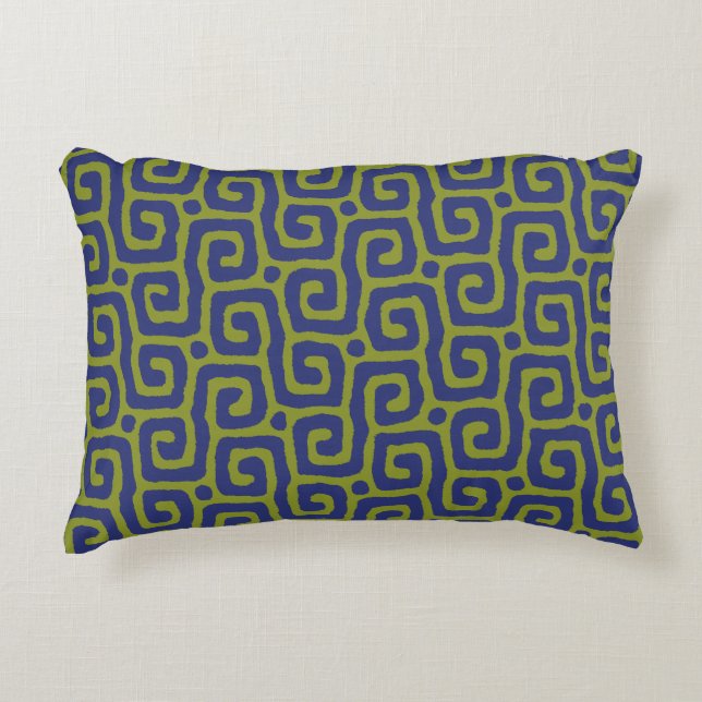 Elegant groen &blauw abstract patroon accent kussen (Voorkant)