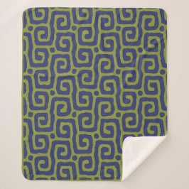 Elegant groen &blauw abstract patroon sherpa deken