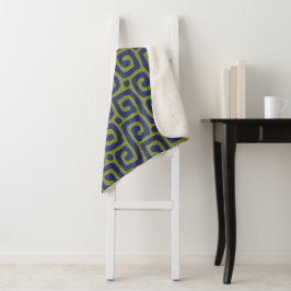 Elegant groen &blauw abstract patroon sherpa deken