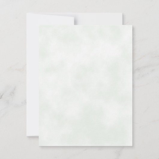 Elegant groen blauw bloemenbruiloft details Kaart (Achterkant)