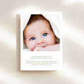 Elegant Groen Blauw Boog Waterverf Foto Geboorte Aankondiging