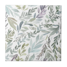 Elegant Groen Blauw Botanisch Aquarel