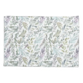 Elegant Groen Blauw Botanische Waterverf Twin Kussensloop (Achterkant)