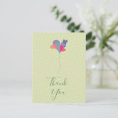 Elegant groen blauw paars ballonhartminimalistisch briefkaart (Staand voorkant)