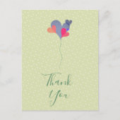 Elegant groen blauw paars ballonhartminimalistisch briefkaart (Voorkant)