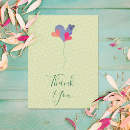 Elegant groen blauw paars ballonhartminimalistisch briefkaart