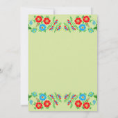 Elegant groen blauw rode rozen bloemige trouwdag save the date (Achterkant)