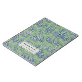 Elegant  groen blauw toile de jouy klein notitieboek (Linkerzijde)