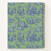 Elegant  groen blauw toile de jouy notitieboek (Achterkant)