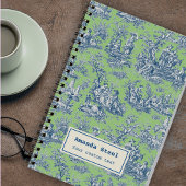 Elegant  groen blauw toile de jouy notitieboek