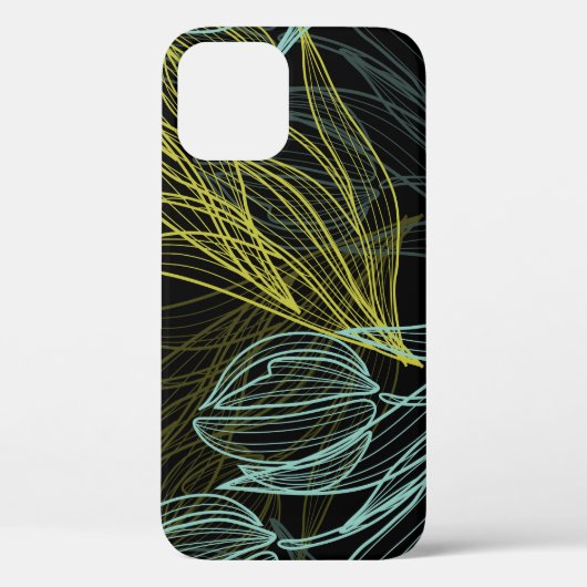 Elegant groen, blauw tulpenpatroon Case-Mate iPhone case (Achterkant)