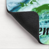 Elegant Groen Blauw WIT FAUX MARMER GEPERSONALISEE Muismat (Hoek)