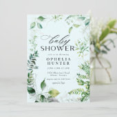 Elegant groen Blauwe lucht Blauw Baby shower Kaart (Staand voorkant)