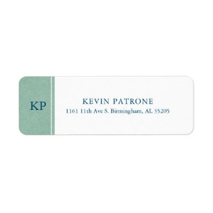 Elegant groen   Blauwe minimalistische tekst Etiket