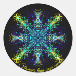 Elegant groen blauwgroen boho retro abstract desig ronde sticker